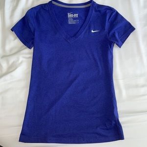 Nike Blue V-Neck Top S